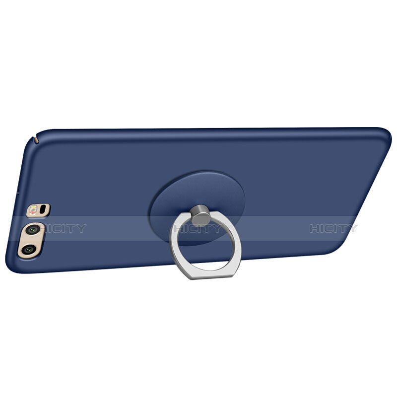 Funda Dura Plastico Rigida Mate con Anillo de dedo Soporte para Huawei P10 Plus Azul