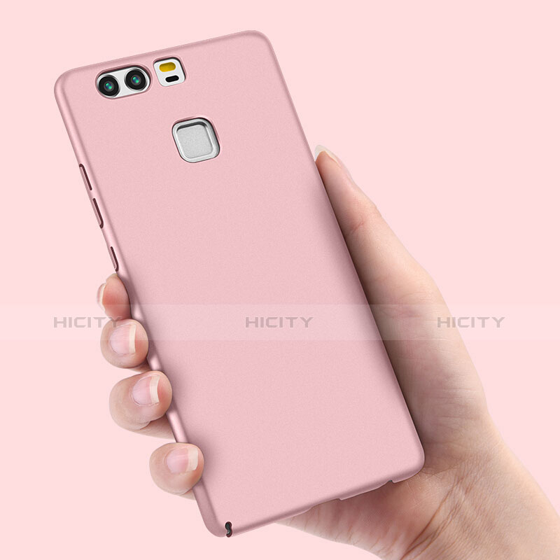 Funda Dura Plastico Rigida Mate con Anillo de dedo Soporte para Huawei P9 Plus Oro Rosa