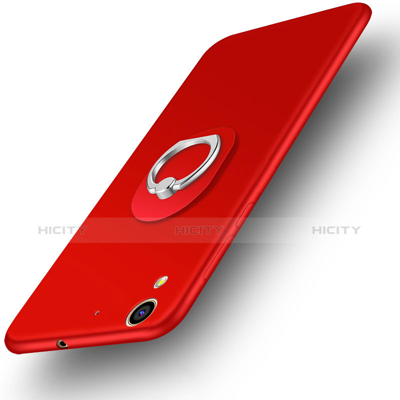 Funda Dura Plastico Rigida Mate con Anillo de dedo Soporte para Huawei Y6 II 5 5 Rojo