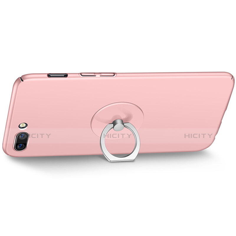 Funda Dura Plastico Rigida Mate con Anillo de dedo Soporte para OnePlus 5 Oro Rosa