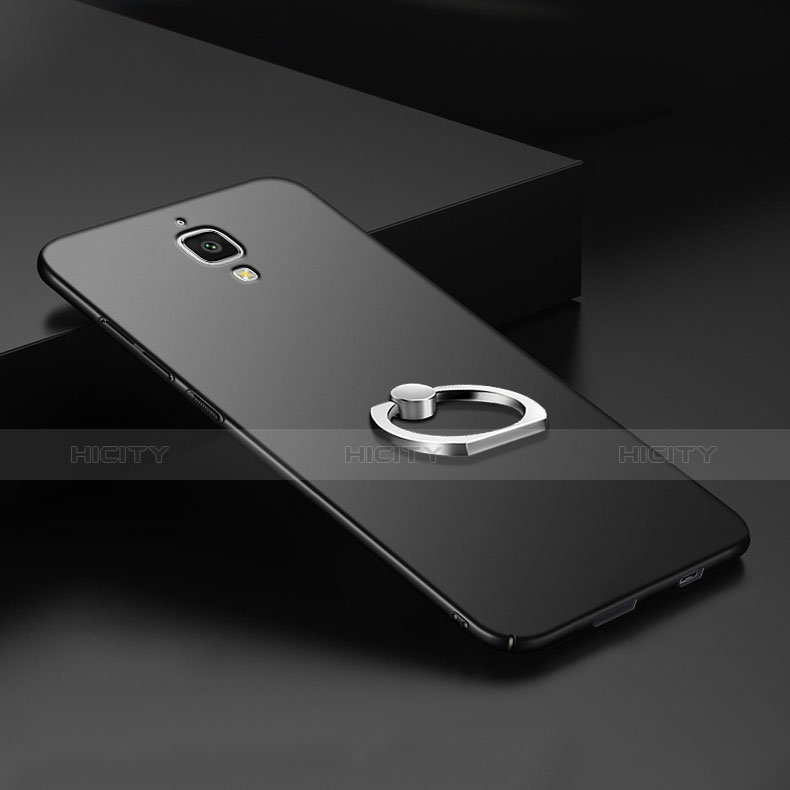 Funda Dura Plastico Rigida Mate con Anillo de dedo Soporte para Xiaomi Mi 4 LTE Negro