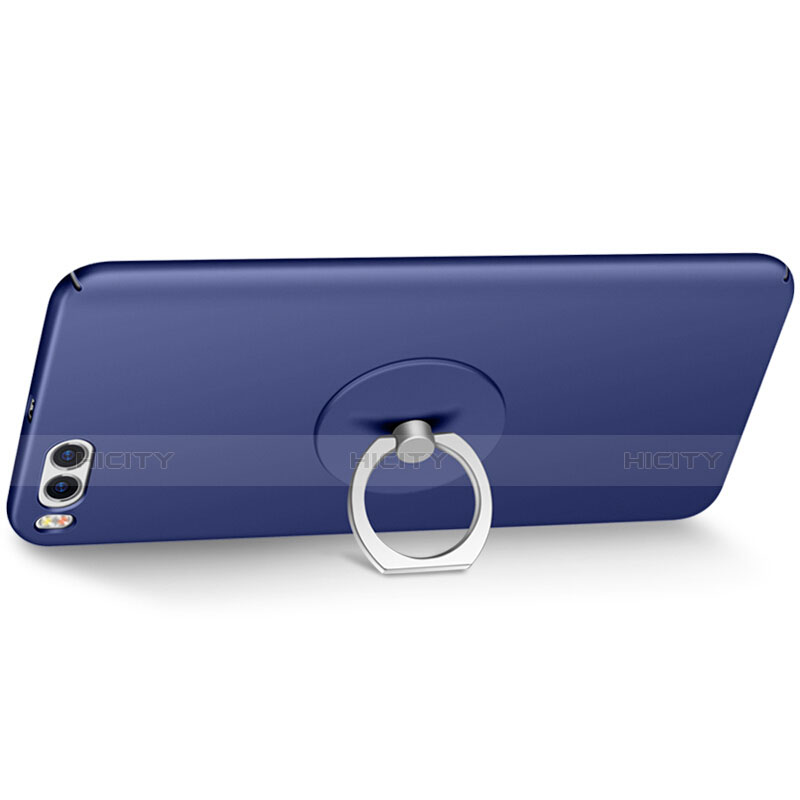 Funda Dura Plastico Rigida Mate con Anillo de dedo Soporte para Xiaomi Mi 6 Azul