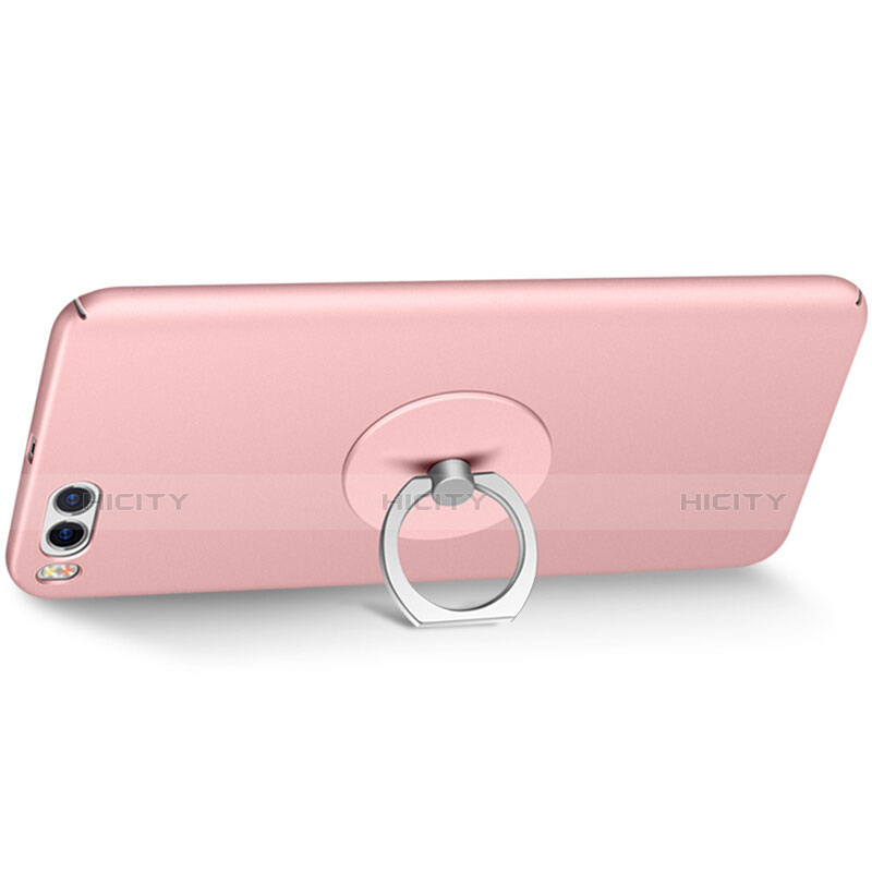 Funda Dura Plastico Rigida Mate con Anillo de dedo Soporte para Xiaomi Mi 6 Rosa