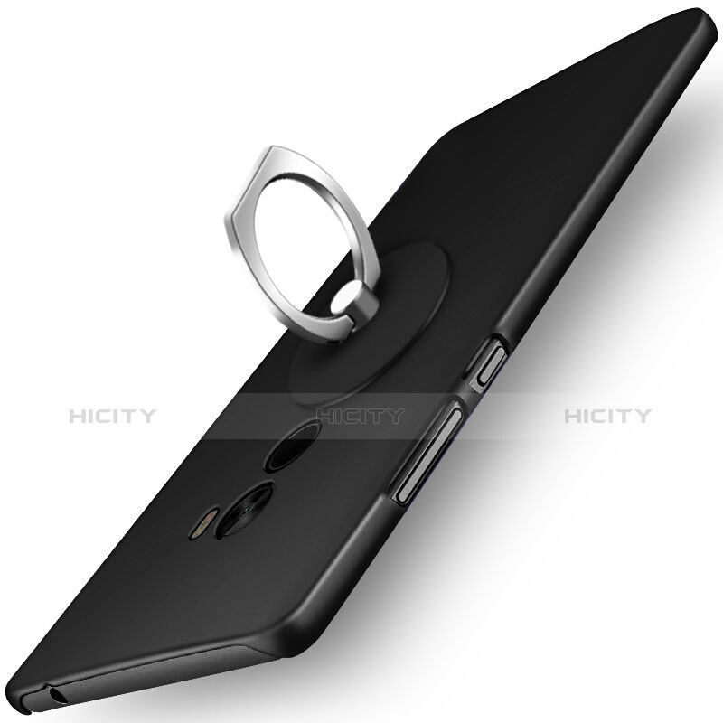 Funda Dura Plastico Rigida Mate con Anillo de dedo Soporte para Xiaomi Mi Mix Negro