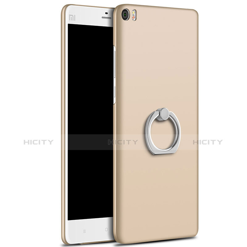 Funda Dura Plastico Rigida Mate con Anillo de dedo Soporte para Xiaomi Mi Note Oro