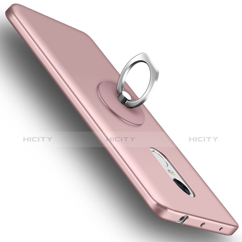 Funda Dura Plastico Rigida Mate con Anillo de dedo Soporte para Xiaomi Redmi Note 4 Oro Rosa