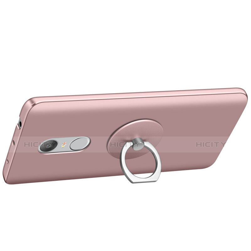 Funda Dura Plastico Rigida Mate con Anillo de dedo Soporte para Xiaomi Redmi Note 4 Oro Rosa