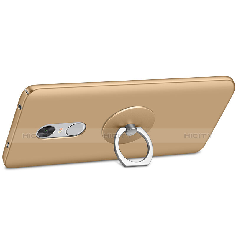 Funda Dura Plastico Rigida Mate con Anillo de dedo Soporte para Xiaomi Redmi Note 4X Oro