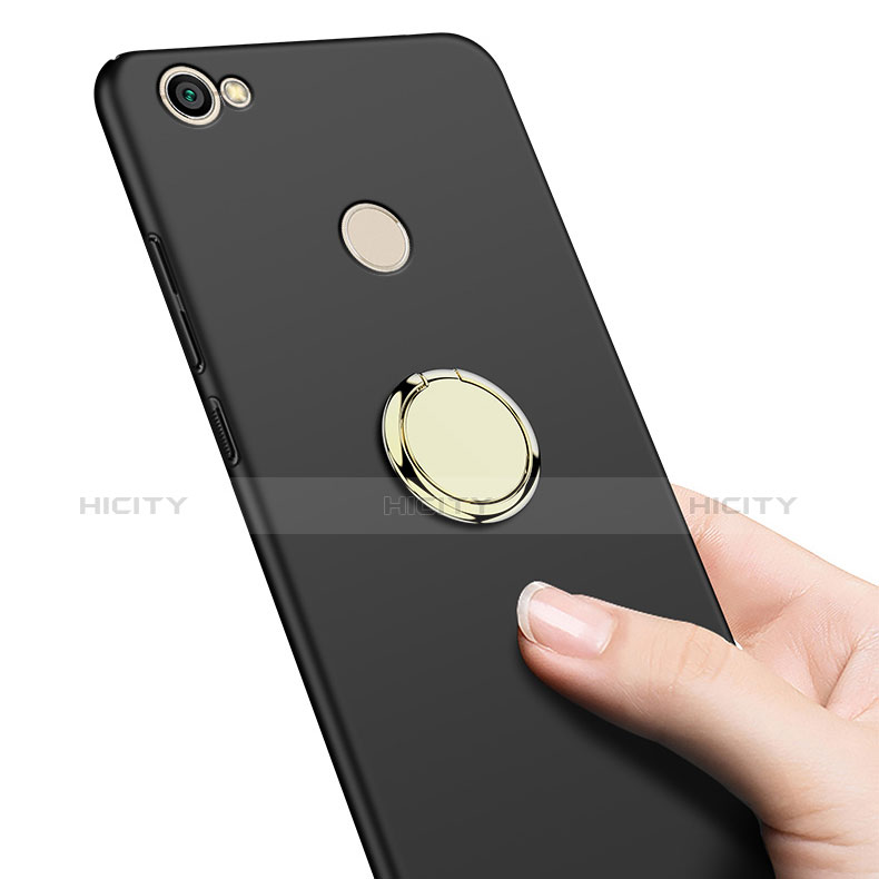 Funda Dura Plastico Rigida Mate con Anillo de dedo Soporte para Xiaomi Redmi Note 5A High Edition Negro
