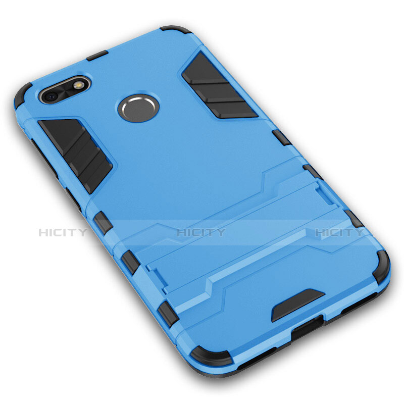 Funda Dura Plastico Rigida Mate con Soporte para Huawei Enjoy 7 Azul