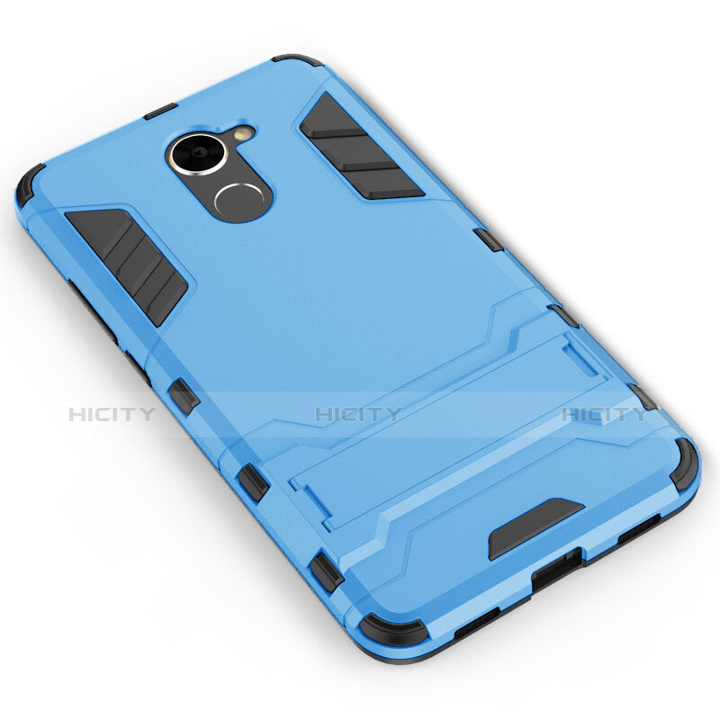 Funda Dura Plastico Rigida Mate con Soporte para Huawei Enjoy 7 Plus Azul