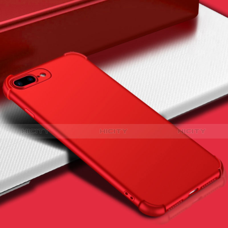 Funda Dura Plastico Rigida Mate Frontal y Trasera 360 Grados D01 para Apple iPhone 7 Plus Rojo