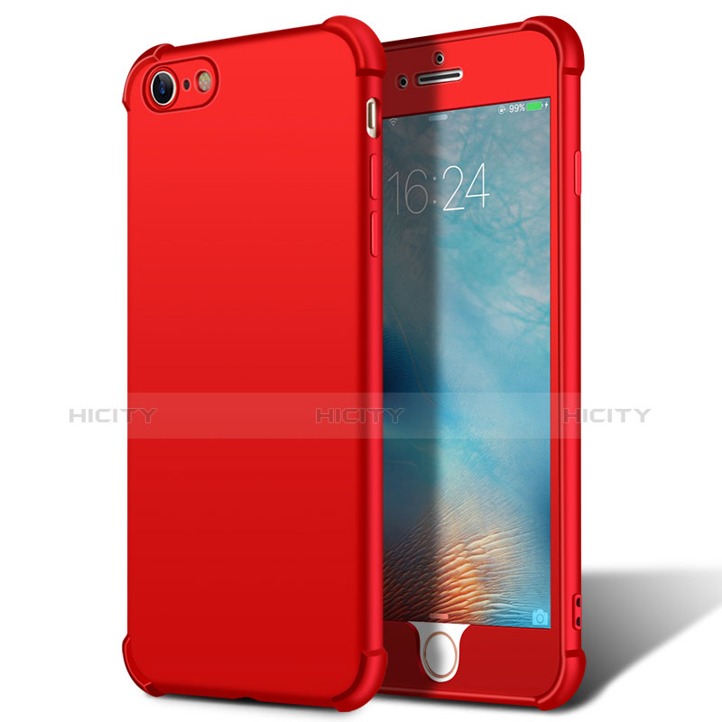 Funda Dura Plastico Rigida Mate Frontal y Trasera 360 Grados M01 para Apple iPhone 6 Plus Rojo