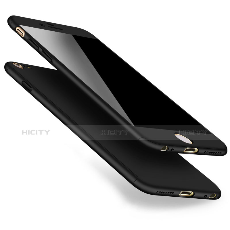 Funda Dura Plastico Rigida Mate Frontal y Trasera 360 Grados para Apple iPhone 6 Plus Negro