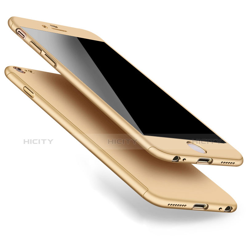 Funda Dura Plastico Rigida Mate Frontal y Trasera 360 Grados para Apple iPhone 6S Oro