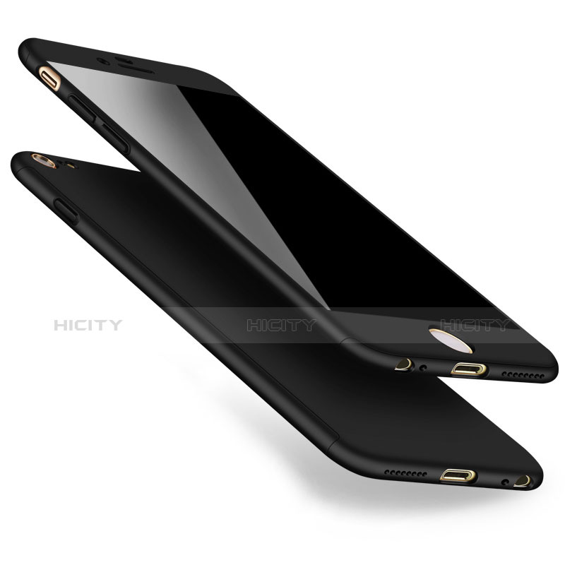 Funda Dura Plastico Rigida Mate Frontal y Trasera 360 Grados para Apple iPhone 6S Plus Negro