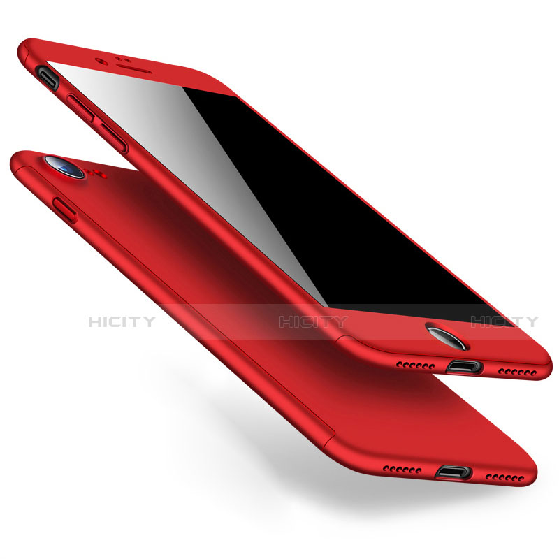 Funda Dura Plastico Rigida Mate Frontal y Trasera 360 Grados para Apple iPhone SE (2020) Rojo