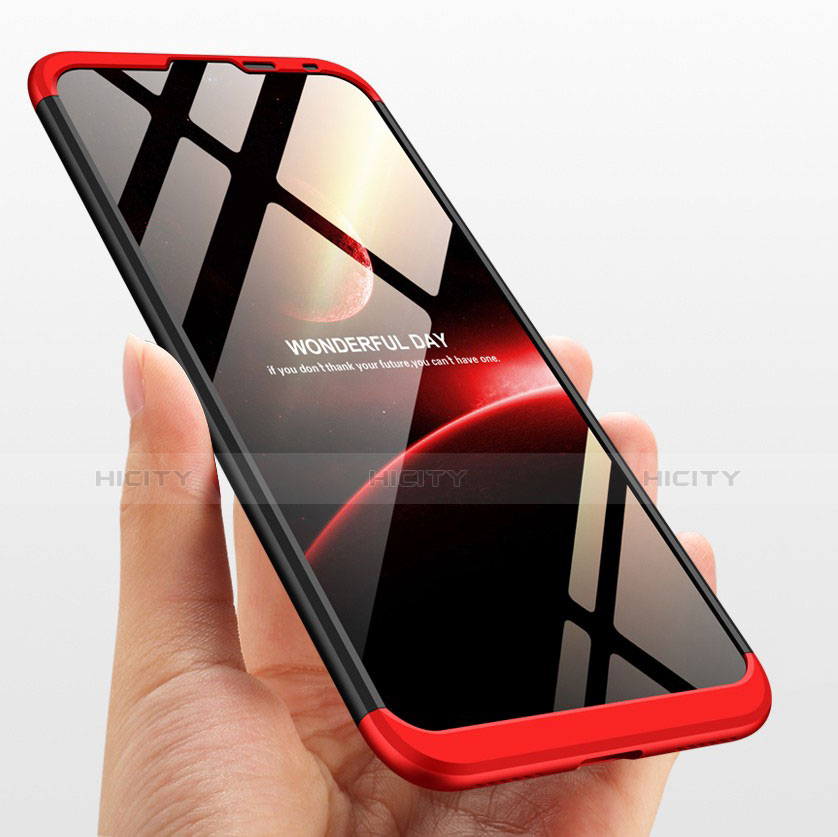 Funda Dura Plastico Rigida Mate Frontal y Trasera 360 Grados Q01 para Huawei Y7 Prime (2019) Rojo y Negro