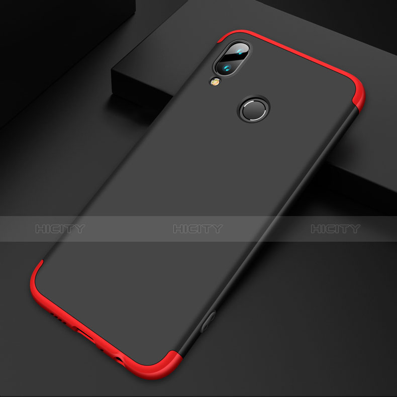 Funda Dura Plastico Rigida Mate Frontal y Trasera 360 Grados Q01 para Huawei Y9 (2019) Rojo y Negro