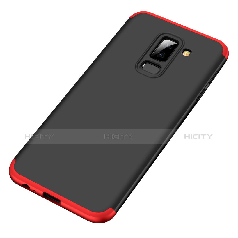 Funda Dura Plastico Rigida Mate Frontal y Trasera 360 Grados Q02 para Samsung Galaxy A6 Plus (2018) Rojo y Negro