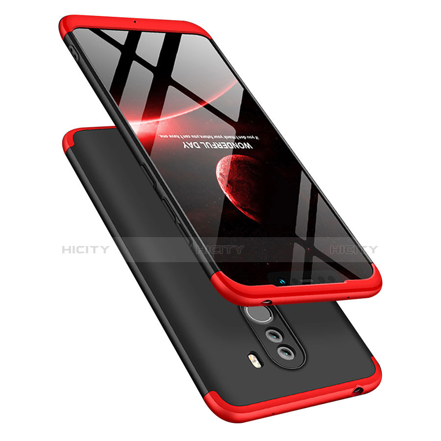 Funda Dura Plastico Rigida Mate Frontal y Trasera 360 Grados Q03 para Xiaomi Pocophone F1 Rojo y Negro