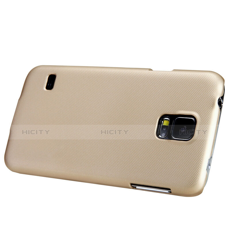 Funda Dura Plastico Rigida Mate M02 para Samsung Galaxy S5 Duos Plus Oro