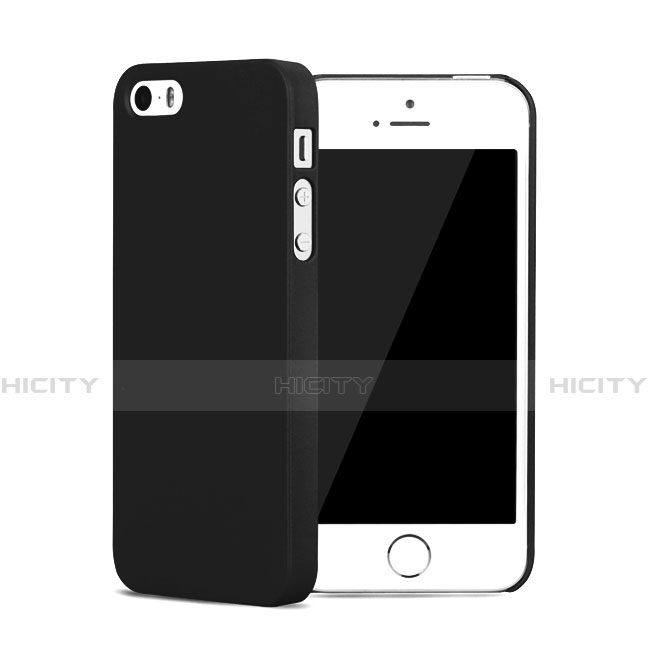 Funda Dura Plastico Rigida Mate para Apple iPhone 5 Negro