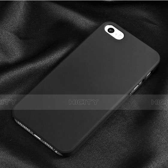 Funda Dura Plastico Rigida Mate para Apple iPhone 5 Negro