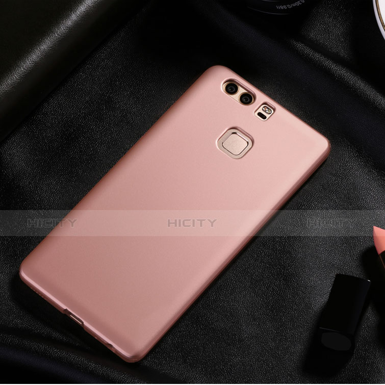 Funda Dura Plastico Rigida Mate para Huawei P9 Oro Rosa