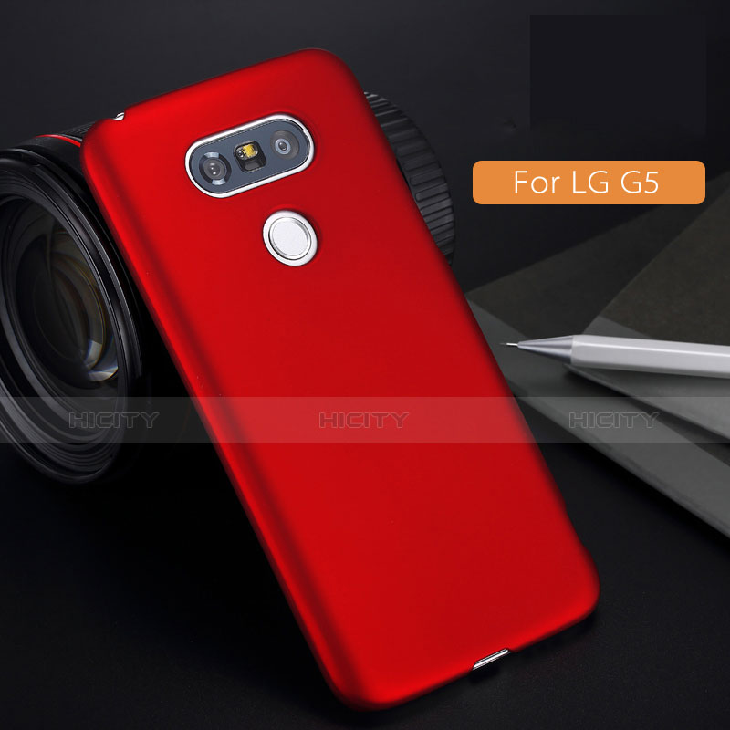 Funda Dura Plastico Rigida Mate para LG G5 Rojo