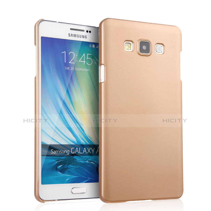 Funda Dura Plastico Rigida Mate para Samsung Galaxy A7 Duos SM-A700F A700FD Oro