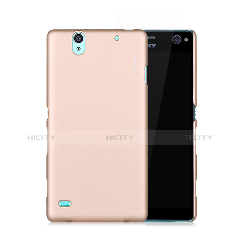 Funda Dura Plastico Rigida Mate para Sony Xperia C4 Oro