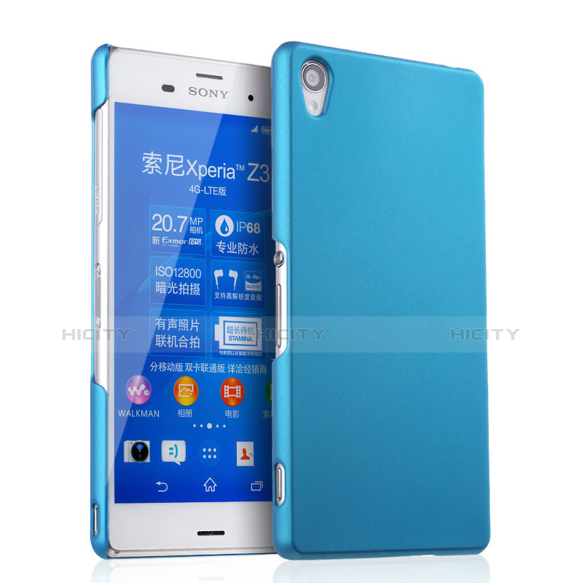 Funda Dura Plastico Rigida Mate para Sony Xperia Z3 Azul Cielo