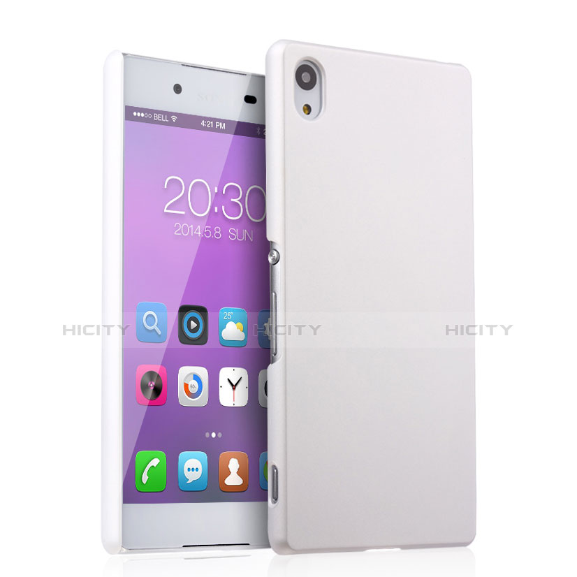 Funda Dura Plastico Rigida Mate para Sony Xperia Z3+ Plus Blanco