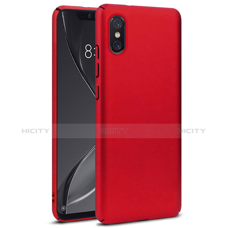 Funda Dura Plastico Rigida Mate para Xiaomi Mi 8 Screen Fingerprint Edition Rojo