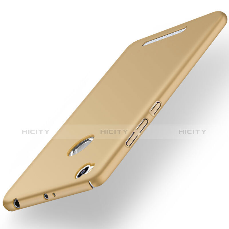 Funda Dura Plastico Rigida Mate para Xiaomi Redmi 3 High Edition Oro