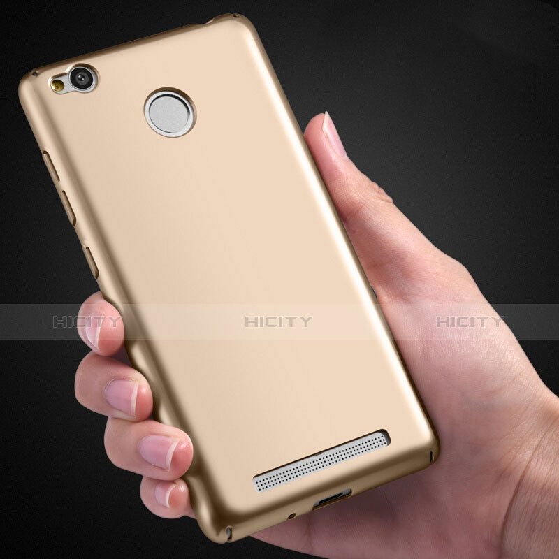 Funda Dura Plastico Rigida Mate para Xiaomi Redmi 3 High Edition Oro