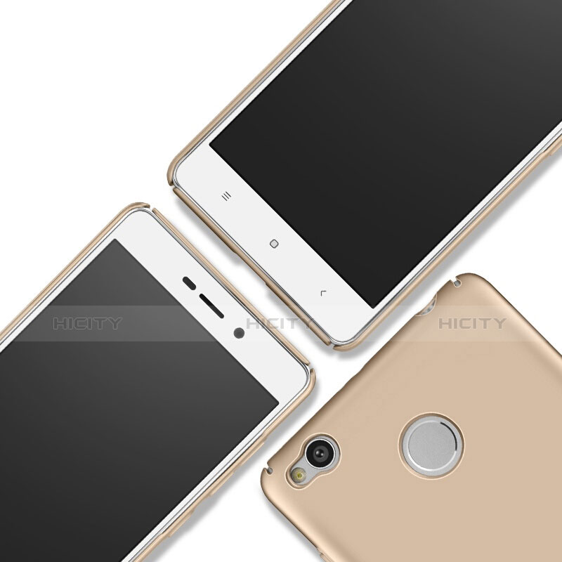 Funda Dura Plastico Rigida Mate para Xiaomi Redmi 3 High Edition Oro