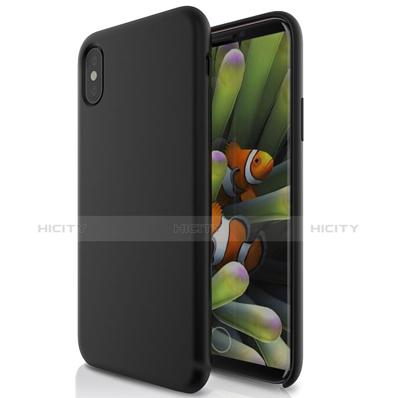 Funda Dura Plastico Rigida Mate S01 para Apple iPhone Xs Negro