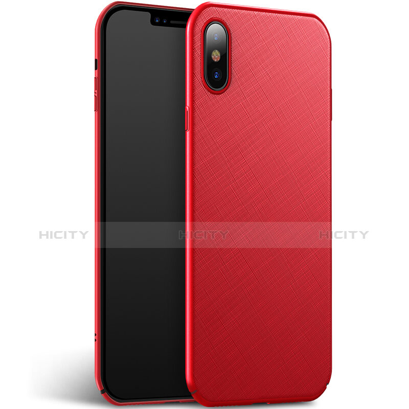 Funda Dura Plastico Rigida Mate Twill para Apple iPhone Xs Max Rojo