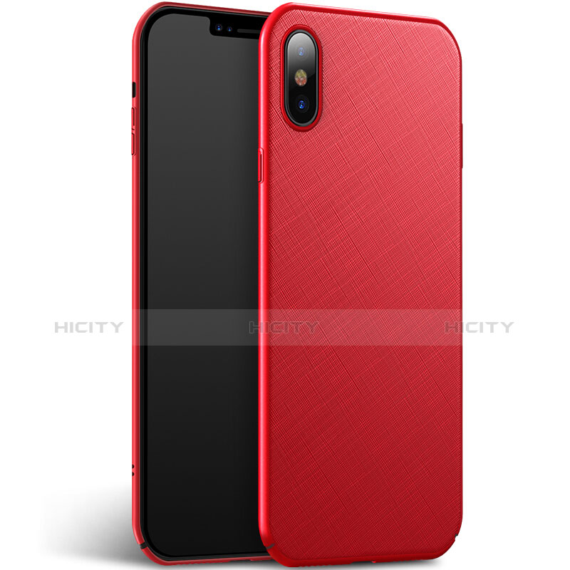 Funda Dura Plastico Rigida Mate Twill para Apple iPhone Xs Rojo