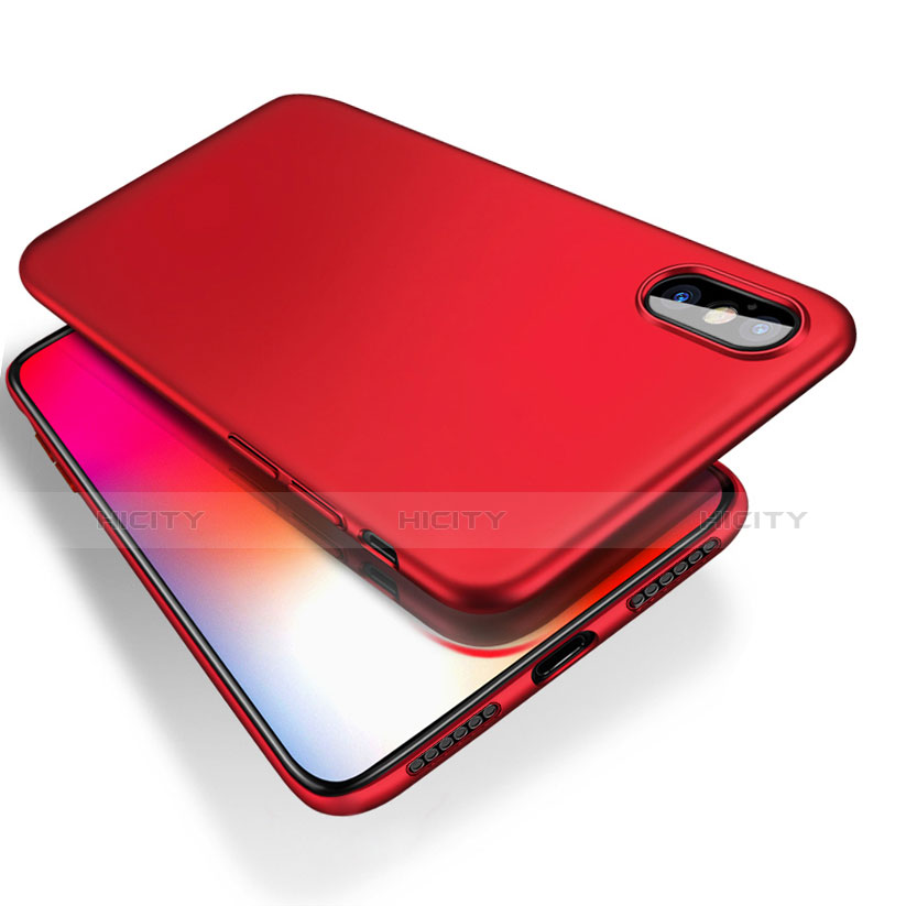 Funda Dura Plastico Rigida Mate W01 para Apple iPhone Xs Rojo