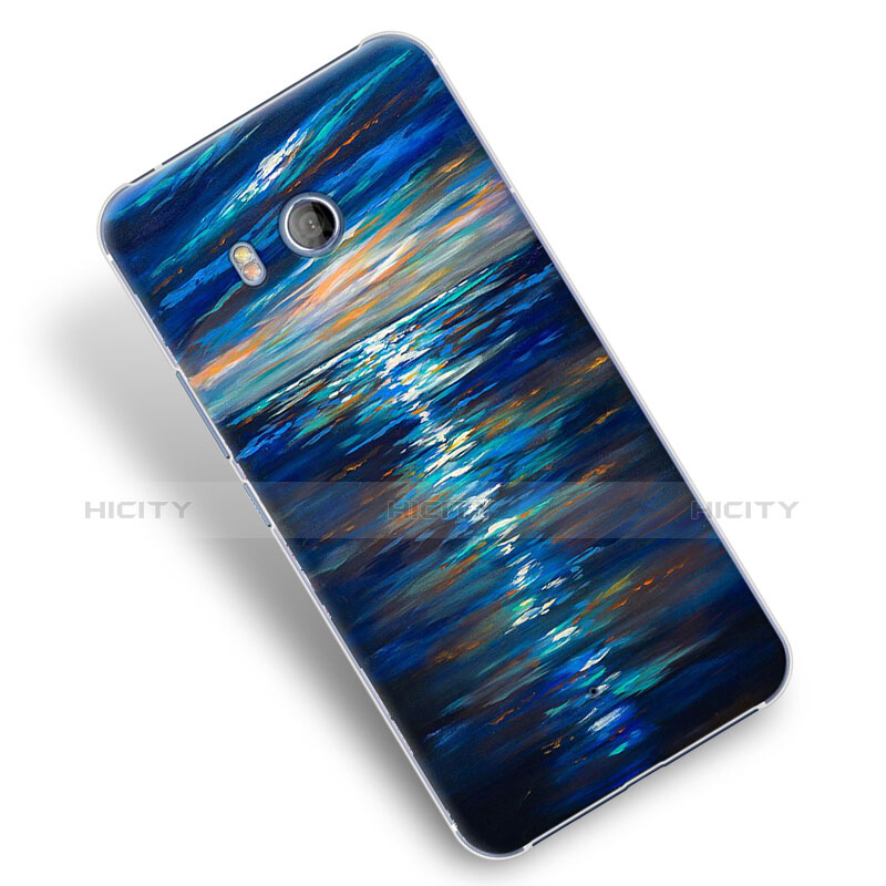 Funda Dura Plastico Rigida Oceano para HTC U11 Azul