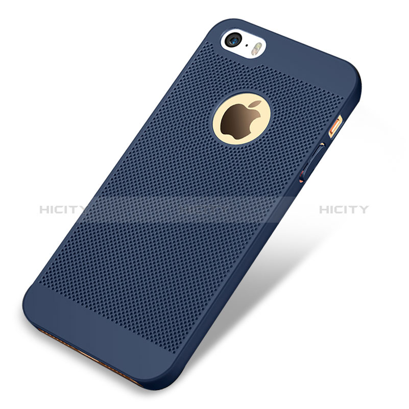 Funda Dura Plastico Rigida Perforada para Apple iPhone 5 Azul