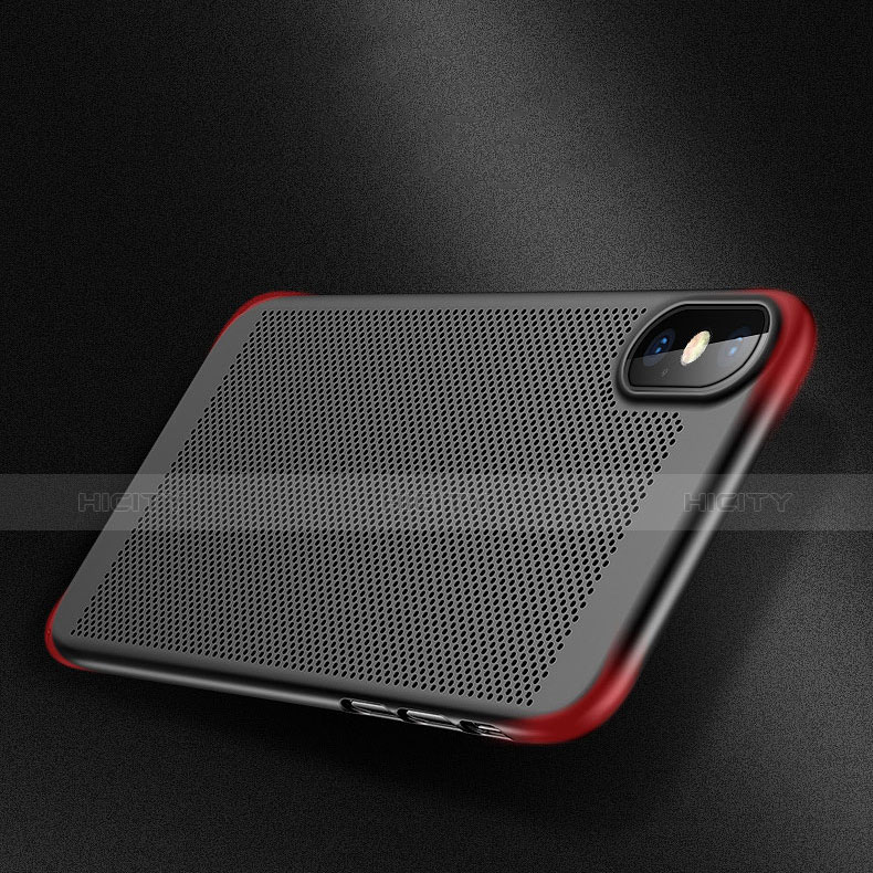 Funda Dura Plastico Rigida Perforada para Apple iPhone X Negro