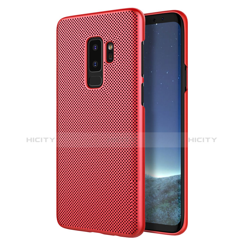 Funda Dura Plastico Rigida Perforada para Samsung Galaxy S9 Plus Rojo