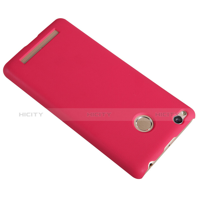 Funda Dura Plastico Rigida Perforada para Xiaomi Redmi 3 High Edition Rojo