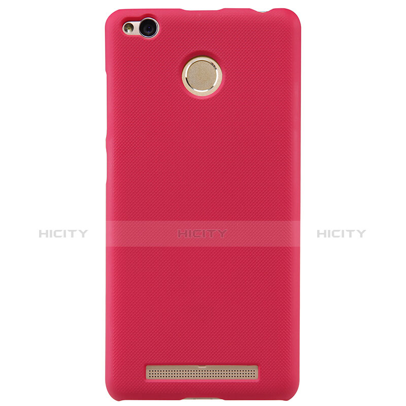 Funda Dura Plastico Rigida Perforada para Xiaomi Redmi 3 High Edition Rojo