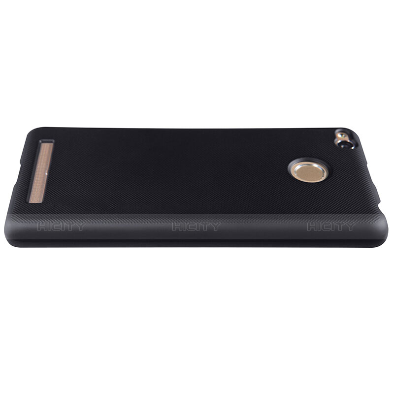 Funda Dura Plastico Rigida Perforada para Xiaomi Redmi 3 Pro Negro