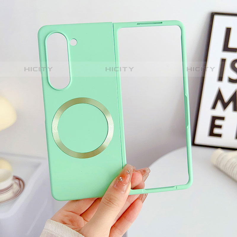 Funda Dura Plastico Rigida Sin Marco Carcasa Mate con Mag-Safe Magnetic BH1 para Samsung Galaxy Z Fold5 5G Menta Verde